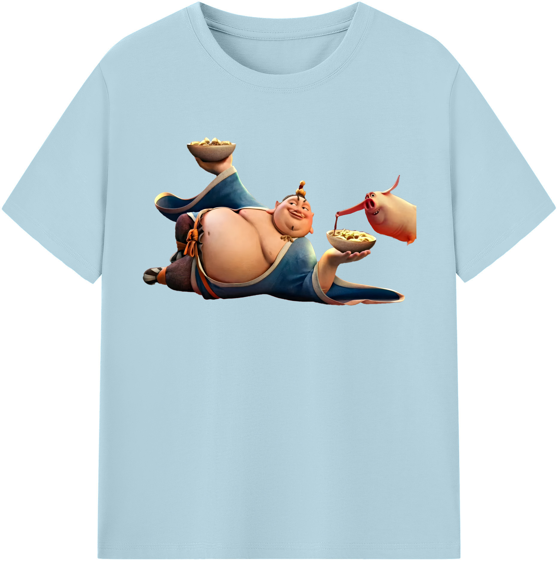 （画像用） Ne Zha 2 ナタ 魔童の大暴れ 綿100％半袖Tシャツ（フロントプリント）